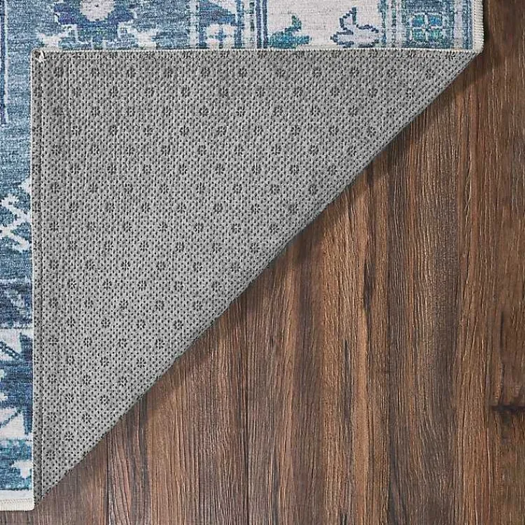 Area Rugs-Kirklands Home Washable Shary Area Rug, 5x7 Blue