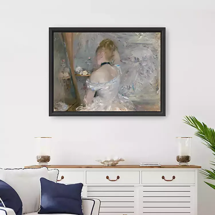 Canvas Art-Kirklands Home Woman At Her Toilette Framed Canvas Art Print Gray