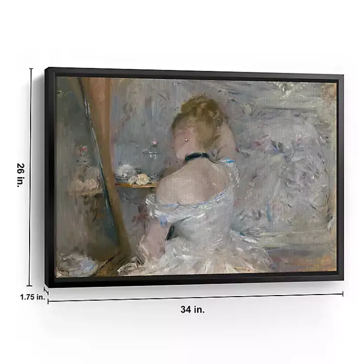 Canvas Art-Kirklands Home Woman At Her Toilette Framed Canvas Art Print Gray