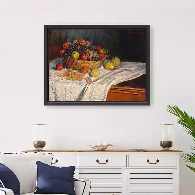 Canvas Art-Kirklands Home Apples and Grapes Framed Canvas Art Print Multi