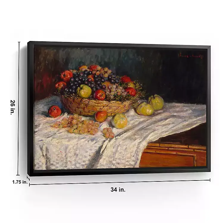 Canvas Art-Kirklands Home Apples and Grapes Framed Canvas Art Print Multi