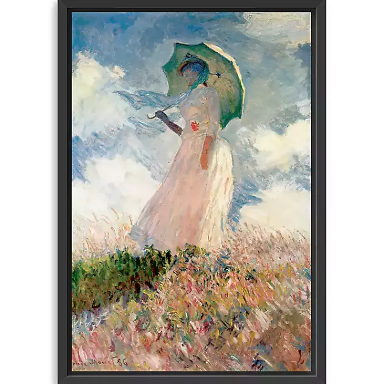 Canvas Art-Kirklands Home Woman with a Parasol Framed Canvas Art Print Multi