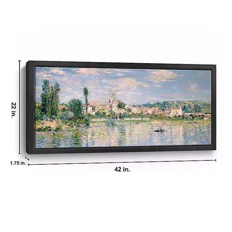 Canvas Art-Kirklands Home Vetheuil in Summer Framed Canvas Art Print Blue