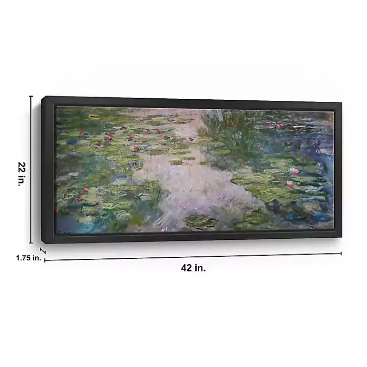 Canvas Art-Kirklands Home Monet Water Lilies Framed Canvas Art Print Green
