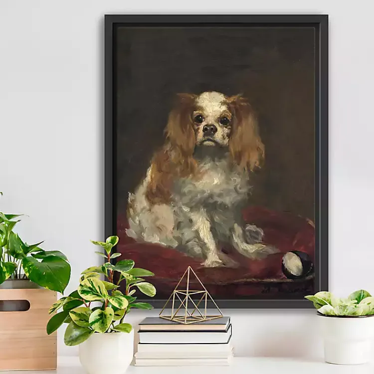 Canvas Art-Kirklands Home A King Charles Spaniel Framed Canvas Art Print Brown
