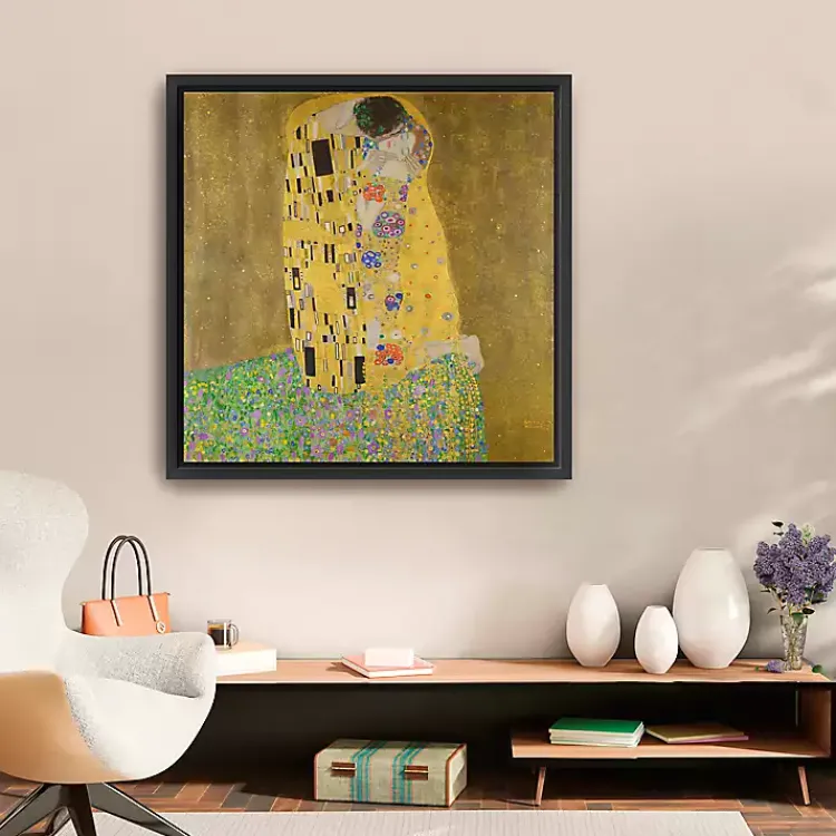 Canvas Art-Kirklands Home The Kiss Framed Canvas Art Print, 30x30 in.