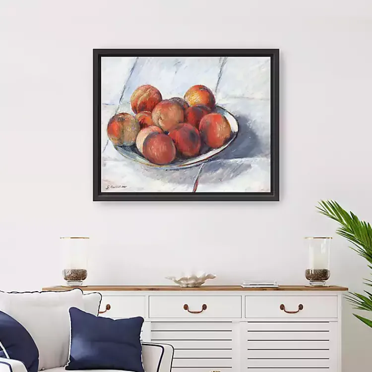 Canvas Art-Kirklands Home Plate of Peaches Framed Canvas Art Print