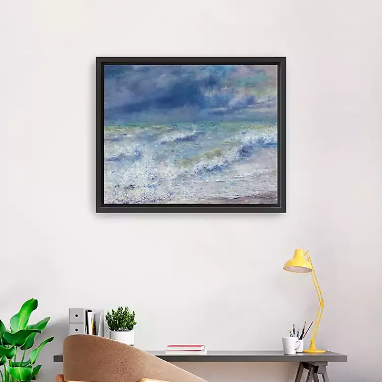 Canvas Art-Kirklands Home Seascape Framed Canvas Art Print, 26x32 Blue