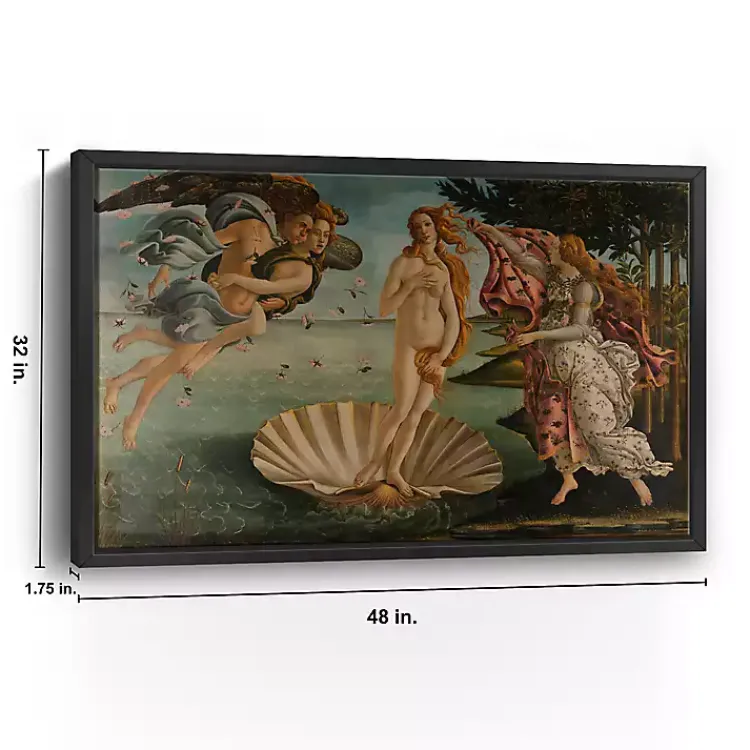 Canvas Art-Kirklands Home Birth of Venus Framed Canvas Art Print, 48x32 in. Multi