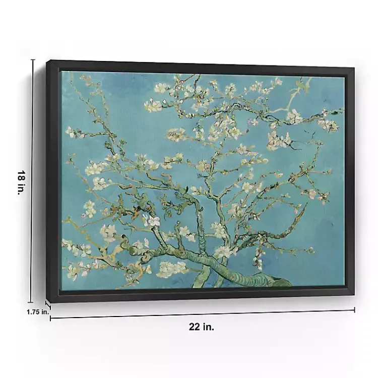 Canvas Art-Kirklands Home Almond Blossom Framed Canvas Art Print, 22x18 in. Blue