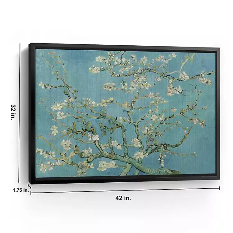Canvas Art-Kirklands Home Almond Blossom Framed Canvas Art Print, 42x32 in. Blue
