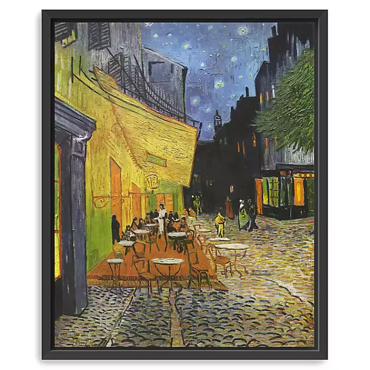 Canvas Art-Kirklands Home Cafe Terrace at Night Framed Canvas Art Print