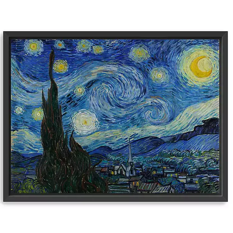 Canvas Art-Kirklands Home Starry Night Framed Canvas Art Print, 32x42 Blue