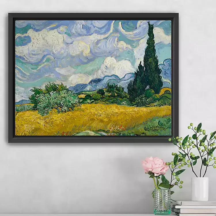 Canvas Art-Kirklands Home Wheat Field with Cypresses Canvas Print, 26x20 in.