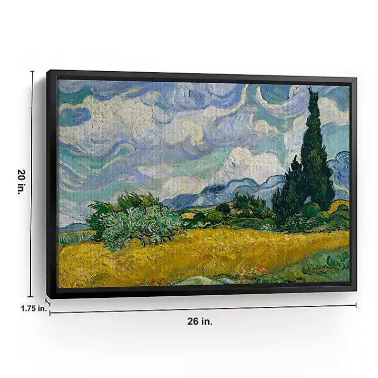 Canvas Art-Kirklands Home Wheat Field with Cypresses Canvas Print, 26x20 in.