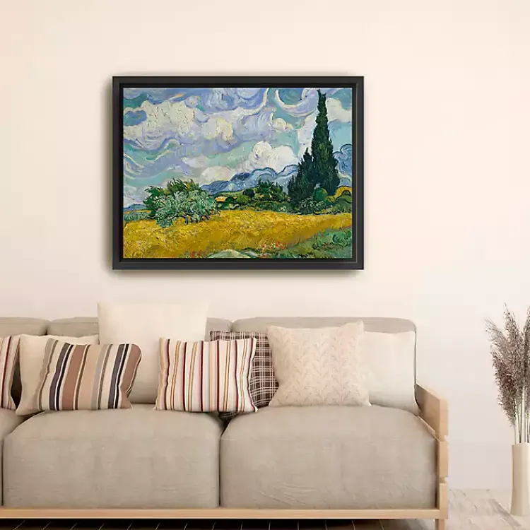 Canvas Art-Kirklands Home Wheat Field with Cypresses Canvas Print, 42x32 in.