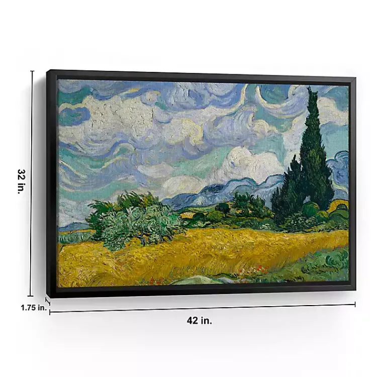 Canvas Art-Kirklands Home Wheat Field with Cypresses Canvas Print, 42x32 in.