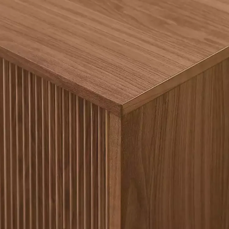 Tv Stands & Media Consoles-Kirklands Home Mocha Fluted 2-Door Compact TV Stand Brown