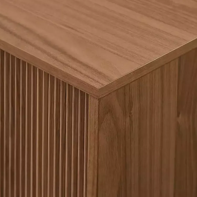 Tv Stands & Media Consoles-Kirklands Home Mocha Wood Fluted 2-Door TV Stand Brown