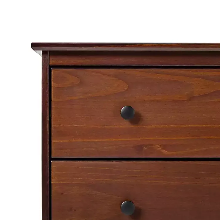 Dressers & Chests-Kirklands Home Walnut Mid-Century Modern 4-Drawer Wood Dresser Brown