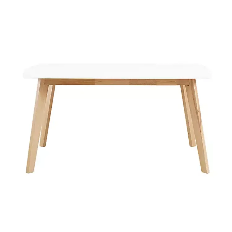 Dining Tables-Kirklands Home Two-Tone Mid-Century Modern Wood Dining Table White