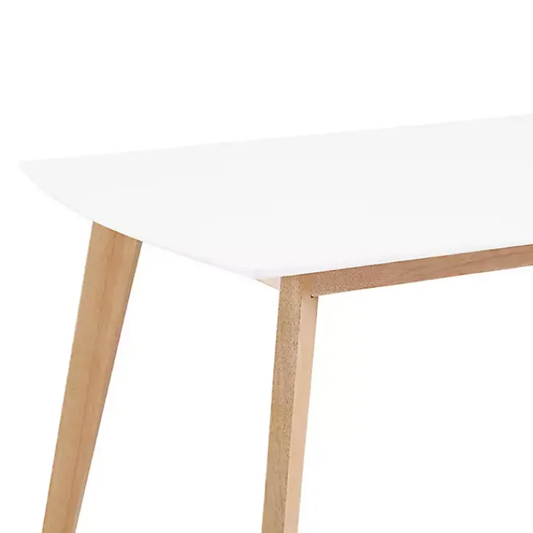 Dining Tables-Kirklands Home Two-Tone Mid-Century Modern Wood Dining Table White