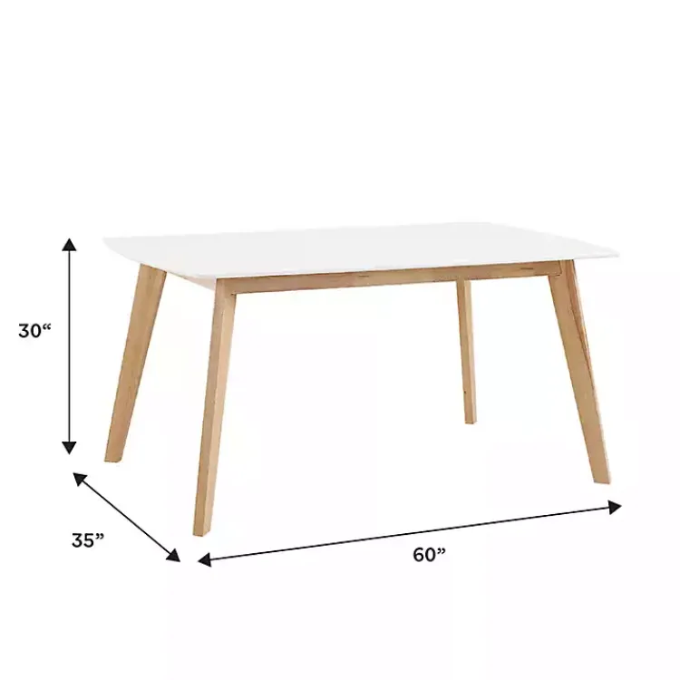 Dining Tables-Kirklands Home Two-Tone Mid-Century Modern Wood Dining Table White