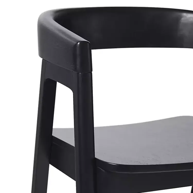 Bar Stools & Counter Height Stools-Kirklands Home Wood Rounded Modern Counter Stool Black