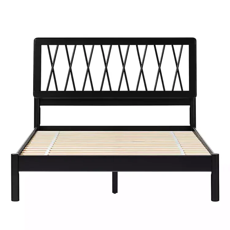 Beds & Headboards-Kirklands Home Wood Spindle Headboard Full Bed Black