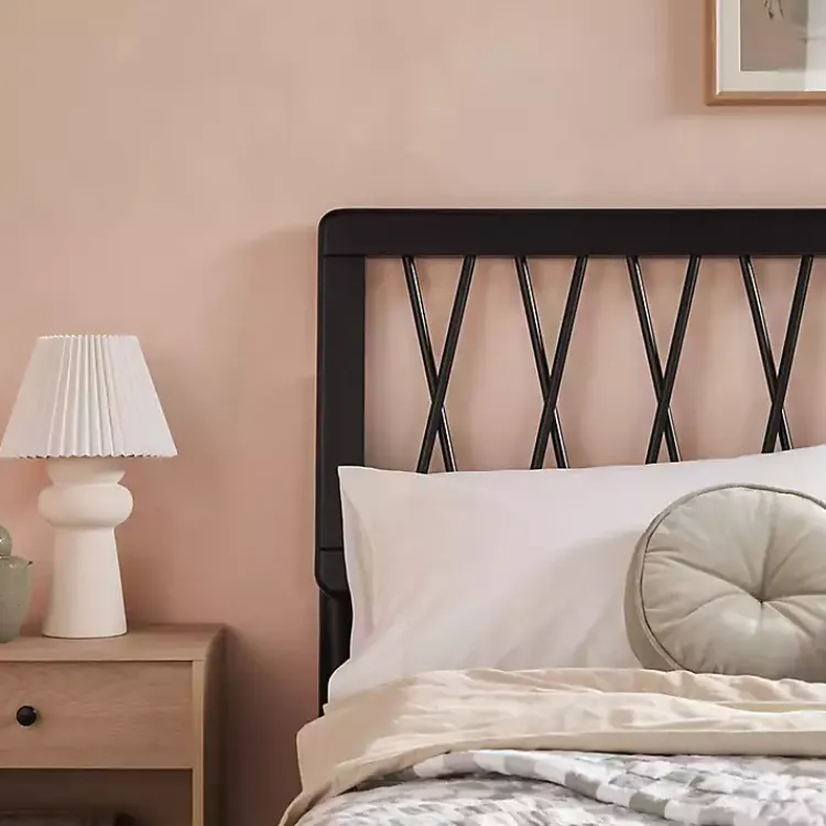 Beds & Headboards-Kirklands Home Wood Spindle Headboard Full Bed Black