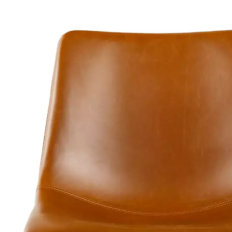 Dining Chairs-Kirklands Home Whiskey Faux Leather Scoop Dining Chairs, Set of 2 Brown