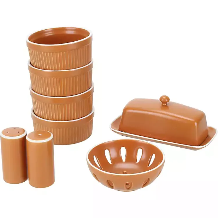 Kitchen Accessories-Kirklands Home Tempo Terracotta 7-pc. Countertop Accessory Set Brown