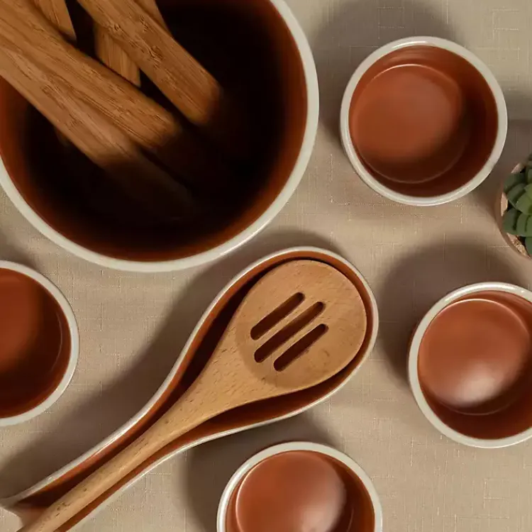 Kitchen Accessories-Kirklands Home Tempo Terracotta 6-pc. Countertop Accessory Set Brown