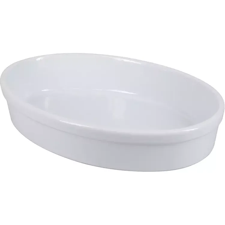 Bakeware & Cookware-Kirklands Home Ceramic Oval Bakers, Set of 2 White