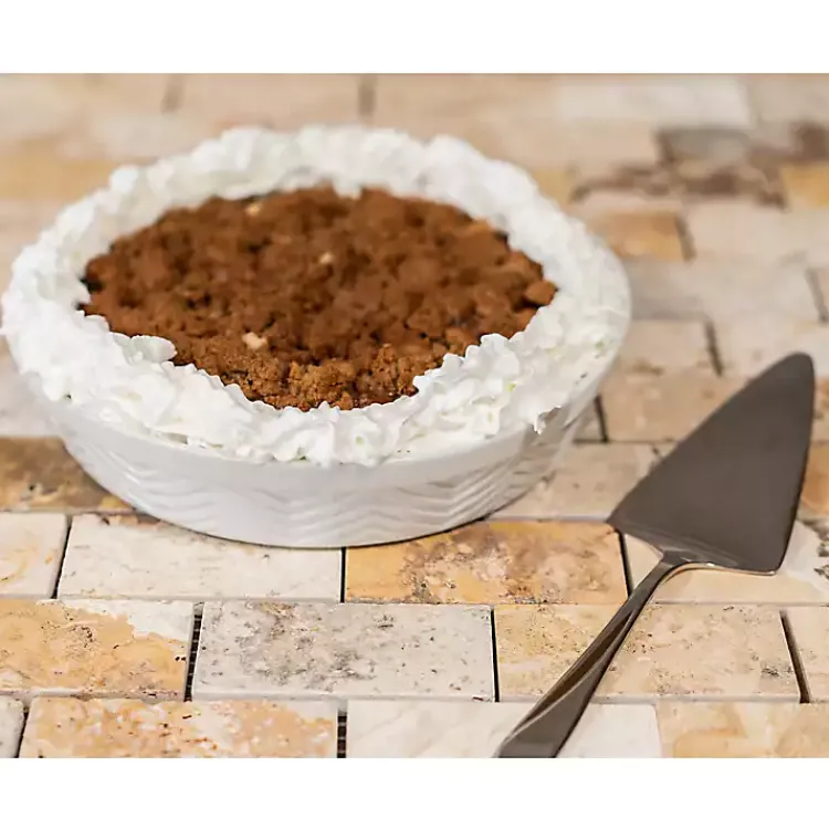 Bakeware & Cookware-Kirklands Home Ceramic Scalloped Pie Dish White