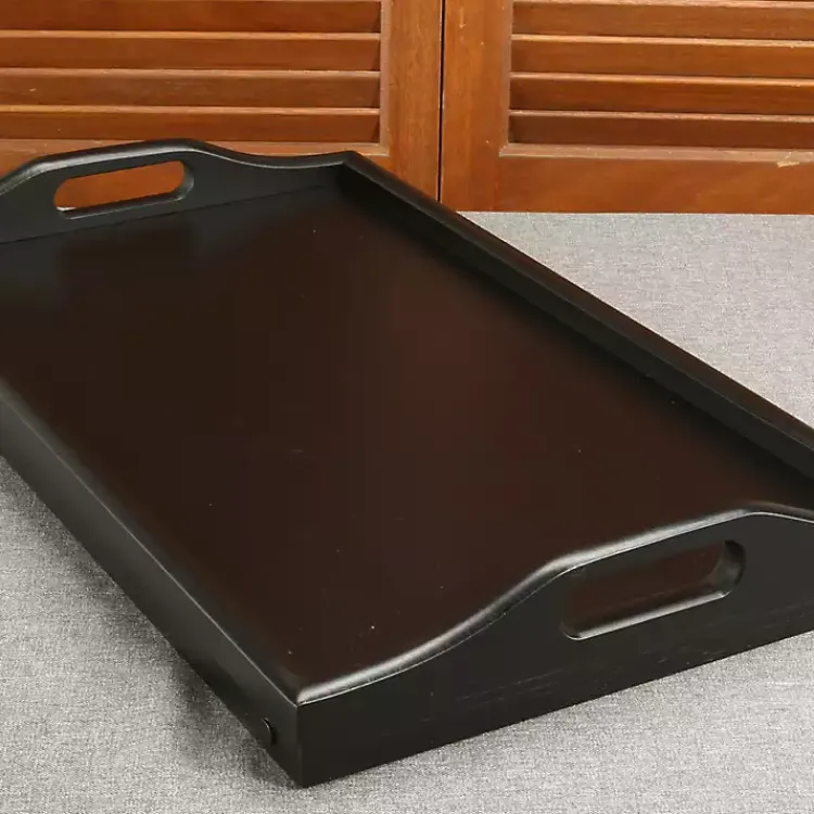 Serving & Entertaining-Kirklands Home Bamboo Standing Serving Tray Black