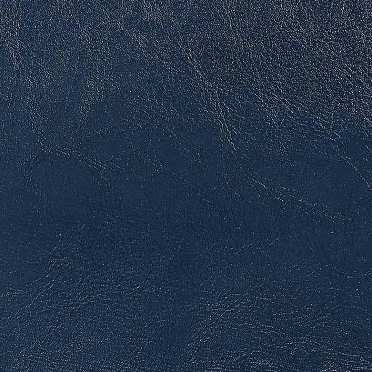 Benches & Ottomans-Kirklands Home Navy Faux Leather Jessy Storage Ottoman Blue