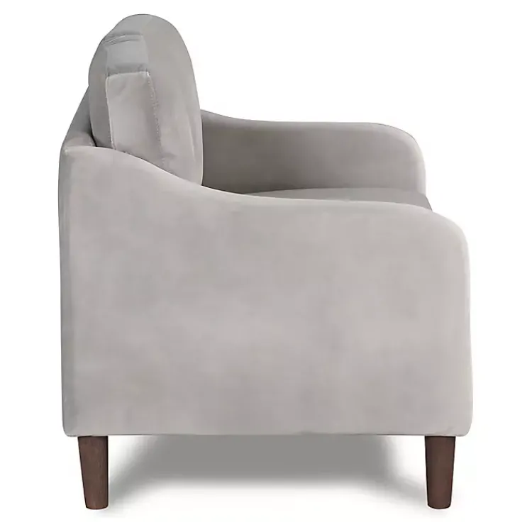 Sofas & Loveseats-Kirklands Home Velvet Upholstered Modern Loveseat Gray