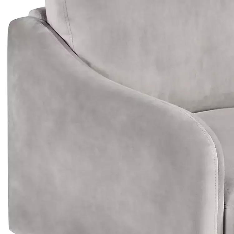 Sofas & Loveseats-Kirklands Home Velvet Upholstered Modern Loveseat Gray