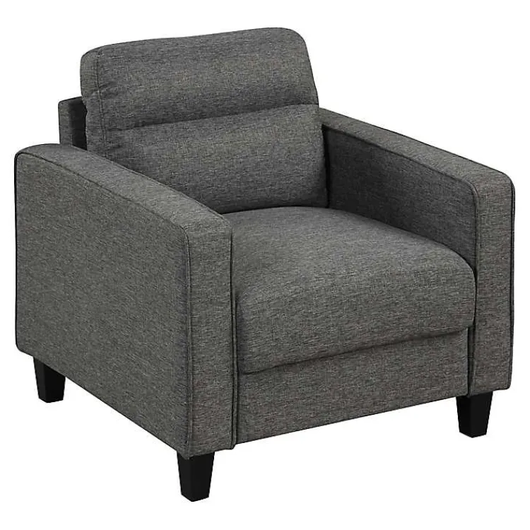 Accent Chairs-Kirklands Home Dark Performance Fabric Danna Accent Chair Gray