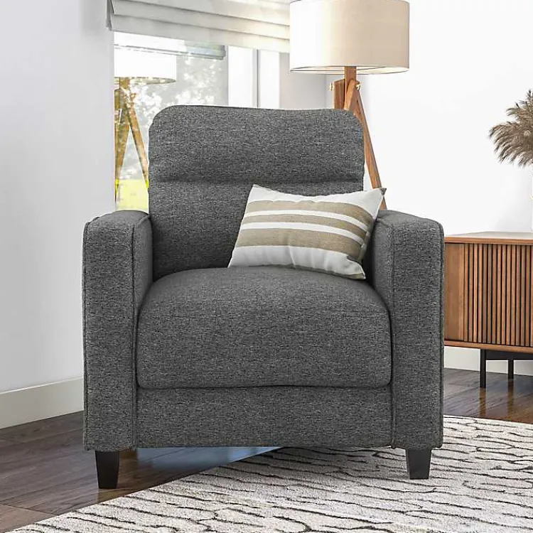 Accent Chairs-Kirklands Home Dark Performance Fabric Danna Accent Chair Gray
