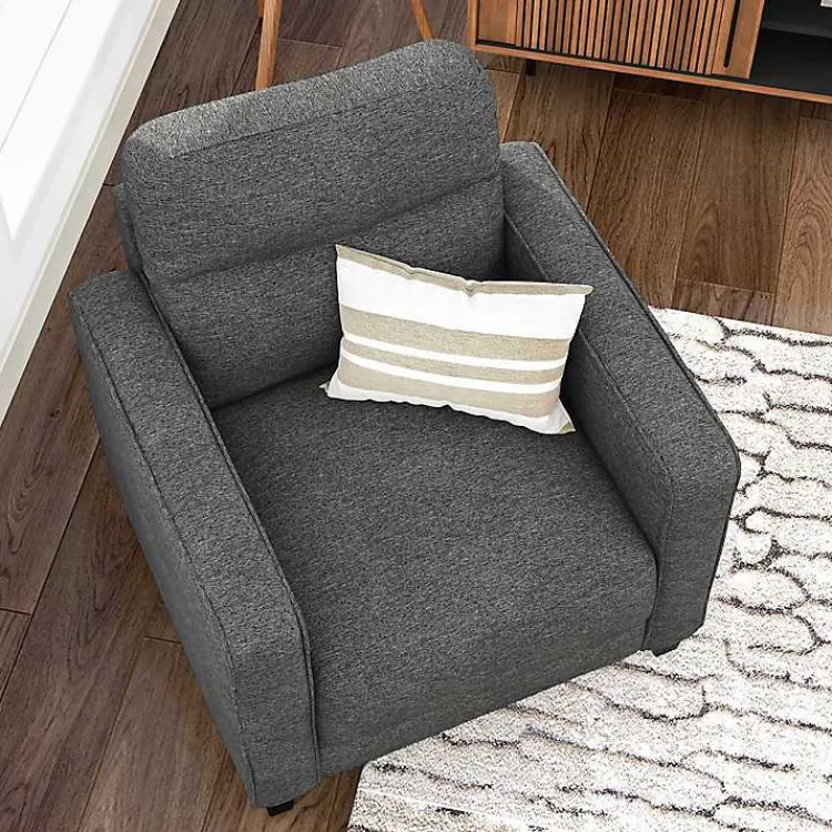 Accent Chairs-Kirklands Home Dark Performance Fabric Danna Accent Chair Gray