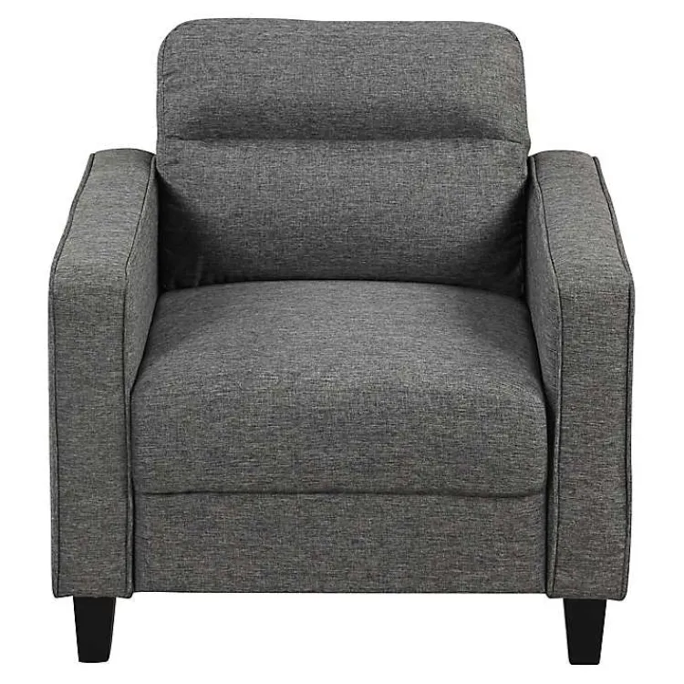 Accent Chairs-Kirklands Home Dark Performance Fabric Danna Accent Chair Gray
