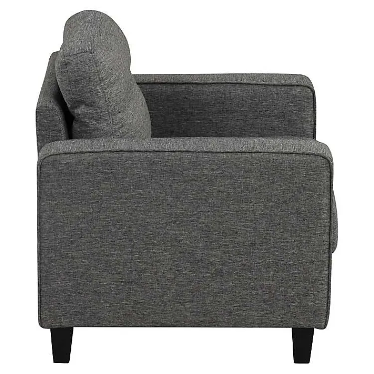 Accent Chairs-Kirklands Home Dark Performance Fabric Danna Accent Chair Gray