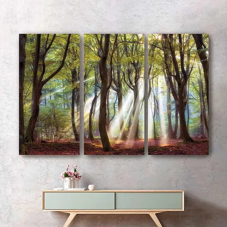 Canvas Art-Kirklands Home Majestic Morning Canvas Art Prints, Set of 3 Green