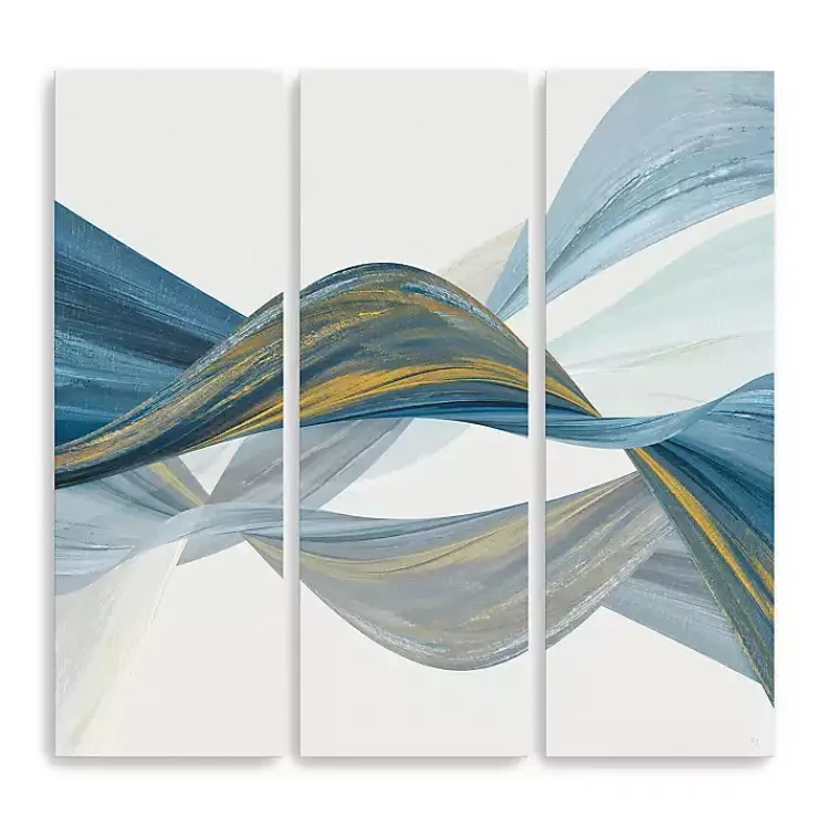 Canvas Art-Kirklands Home Changing Currents Canvas Art Prints, Set of 3 Blue