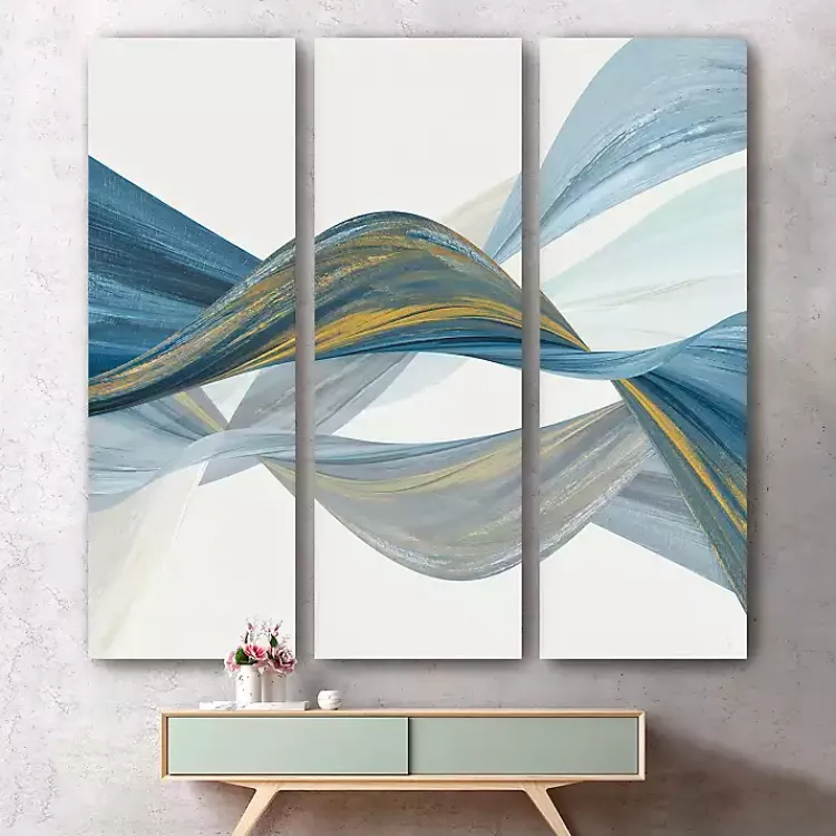 Canvas Art-Kirklands Home Changing Currents Canvas Art Prints, Set of 3 Blue