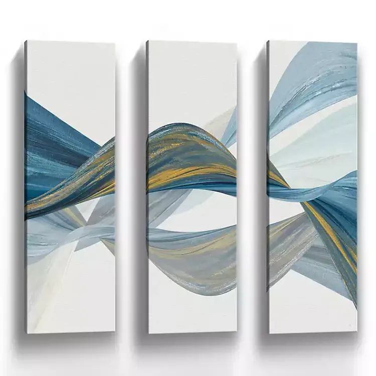 Canvas Art-Kirklands Home Changing Currents Canvas Art Prints, Set of 3 Blue