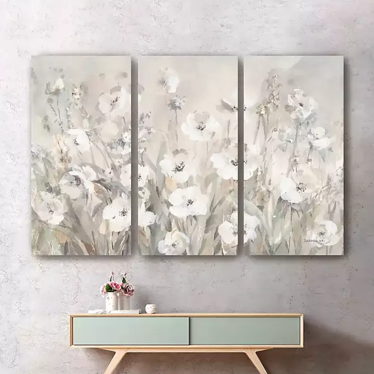 Canvas Art-Kirklands Home Shades Of White Canvas Art Prints, Set of 3