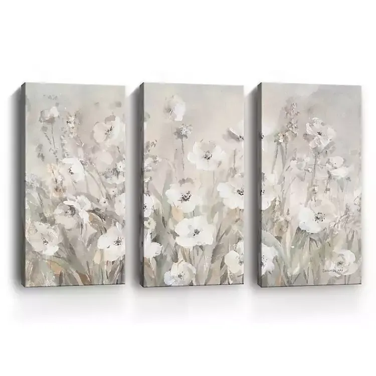 Canvas Art-Kirklands Home Shades Of White Canvas Art Prints, Set of 3